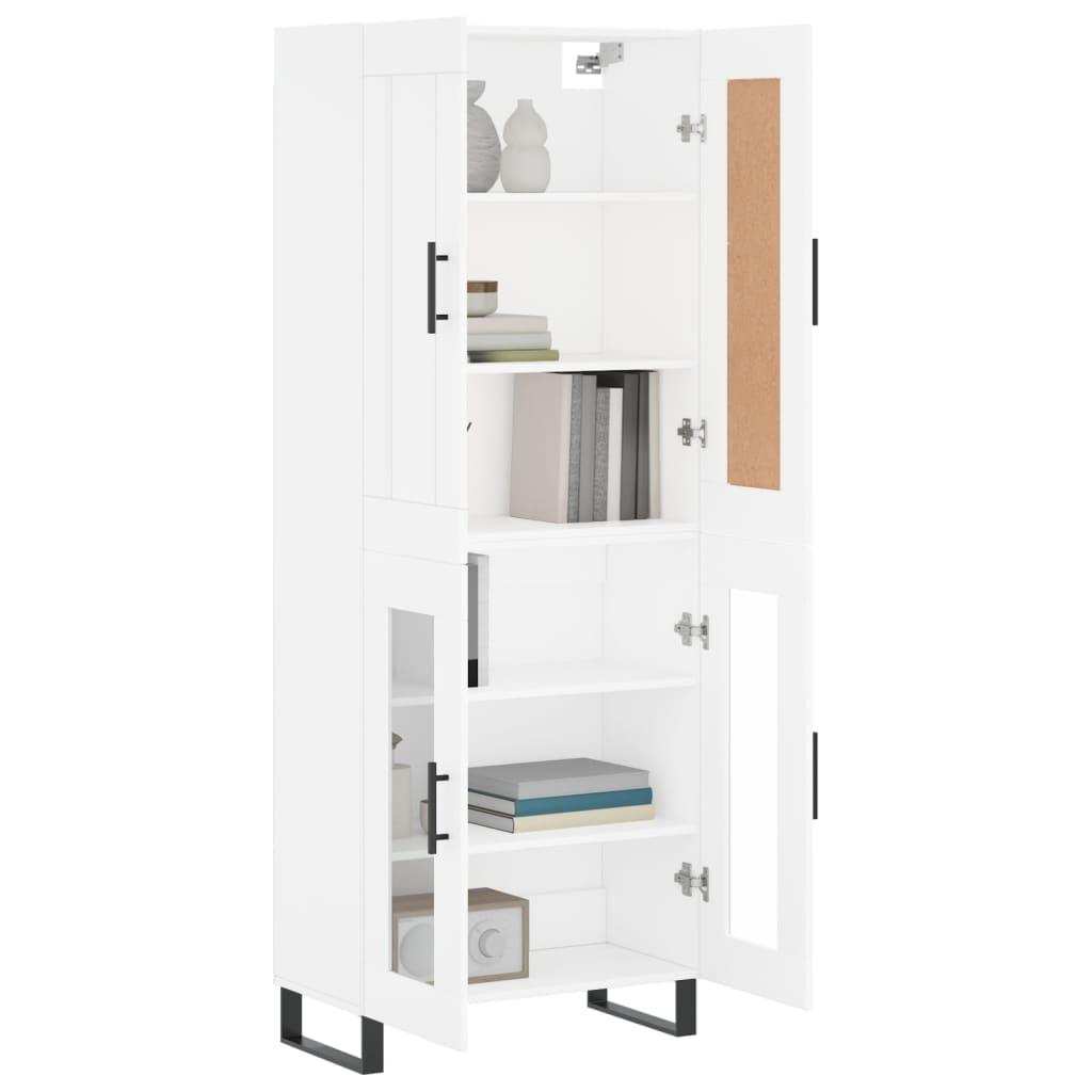 vidaXL Aparador alto madera contrachapada blanco 69,5x34x180 cm