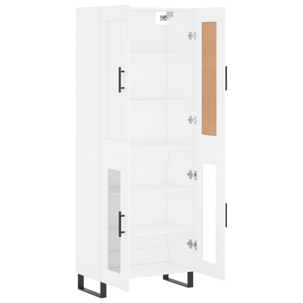 vidaXL Aparador alto madera contrachapada blanco 69,5x34x180 cm