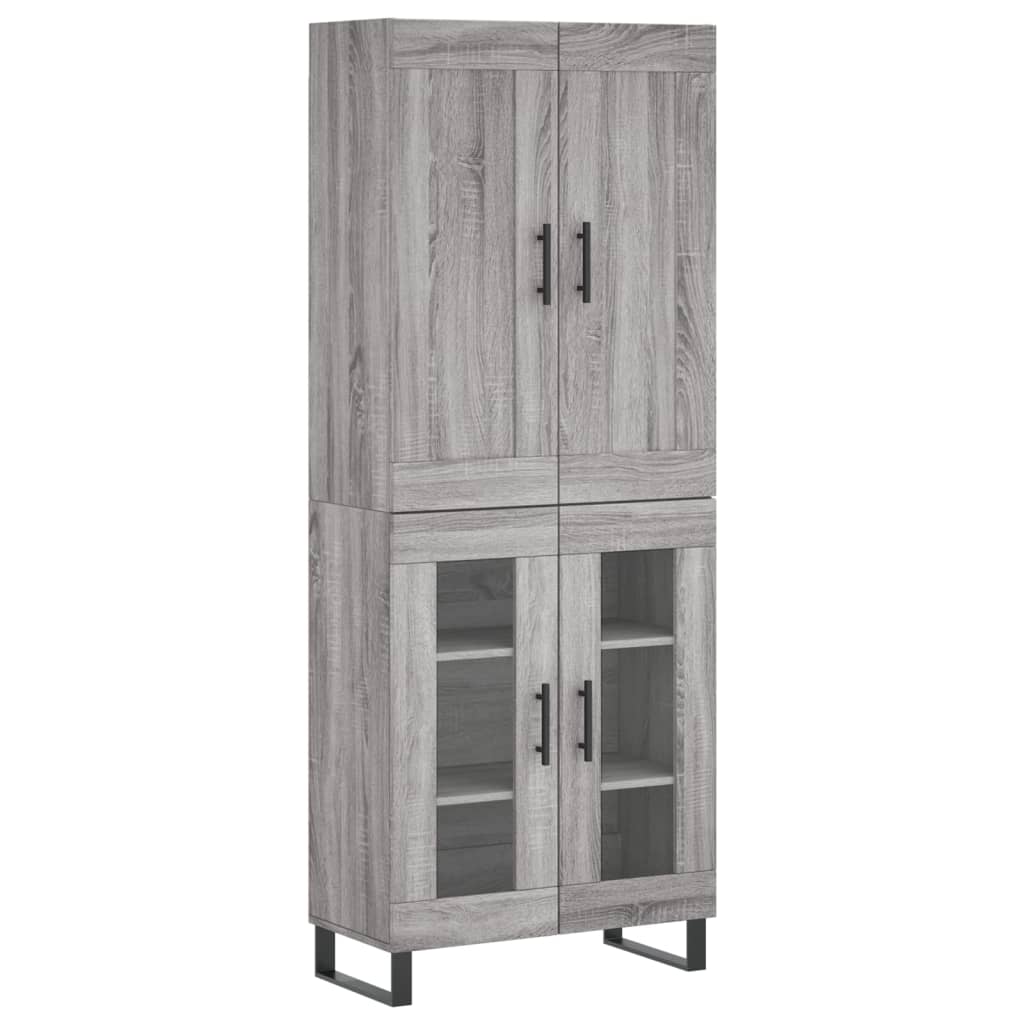 vidaXL Aparador alto madera contrachapada gris sonoma 69,5x34x180 cm