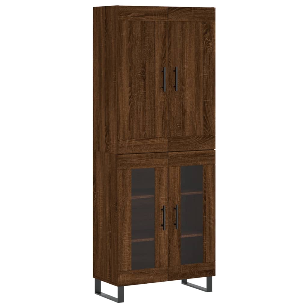 vidaXL Aparador alto madera contrachapada marrón roble 69,5x34x180 cm