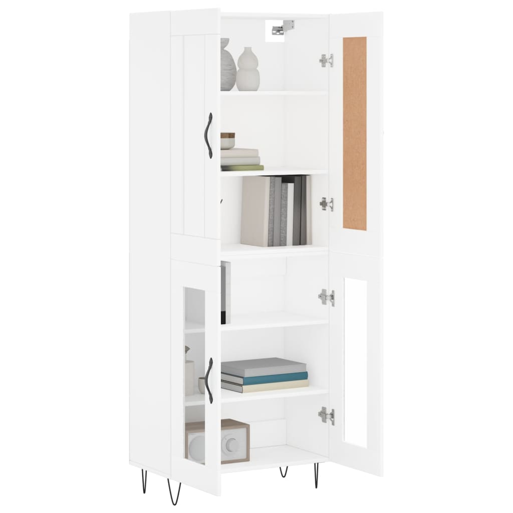 vidaXL Aparador alto madera contrachapada blanco 69,5x34x180 cm