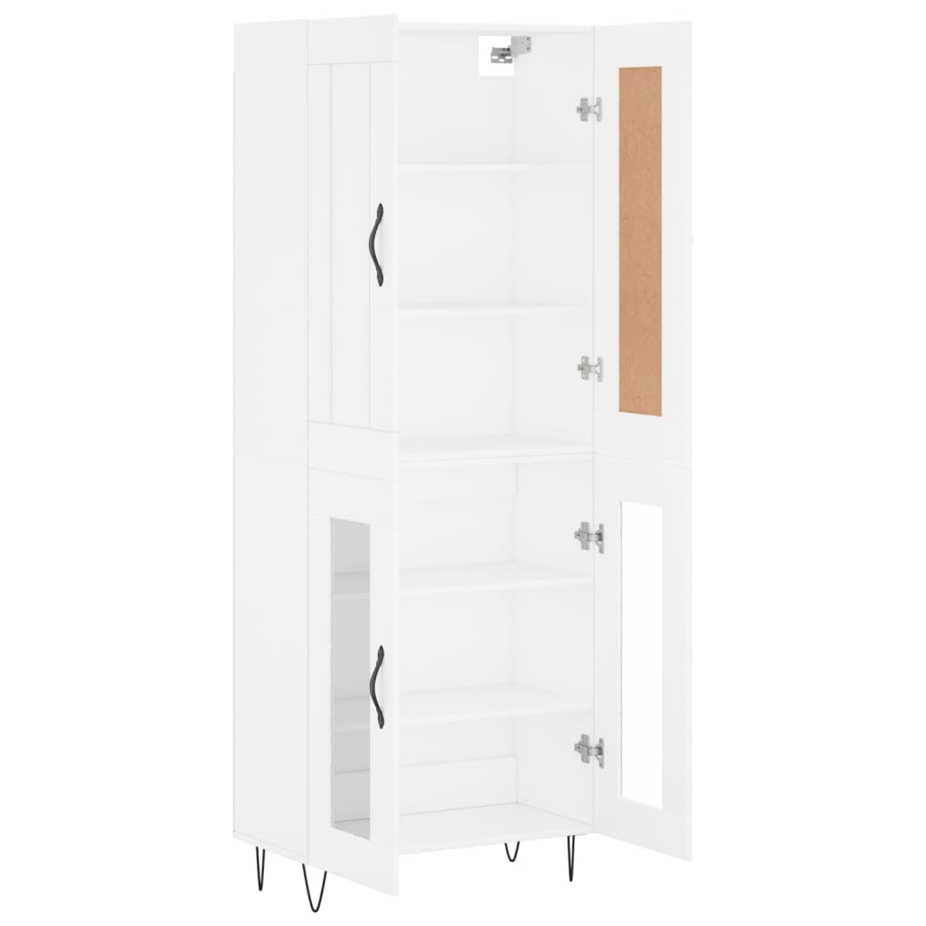 vidaXL Aparador alto madera contrachapada blanco 69,5x34x180 cm