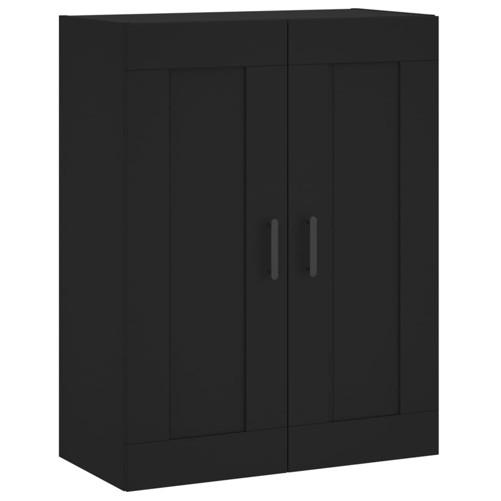 vidaXL Aparador alto madera contrachapada negro 69,5x34x180 cm