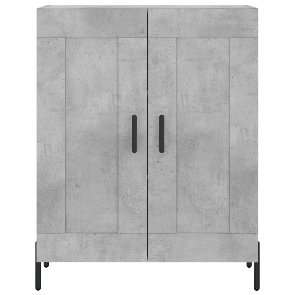 vidaXL Aparador alto madera contrachapada gris hormigón 69,5x34x180 cm