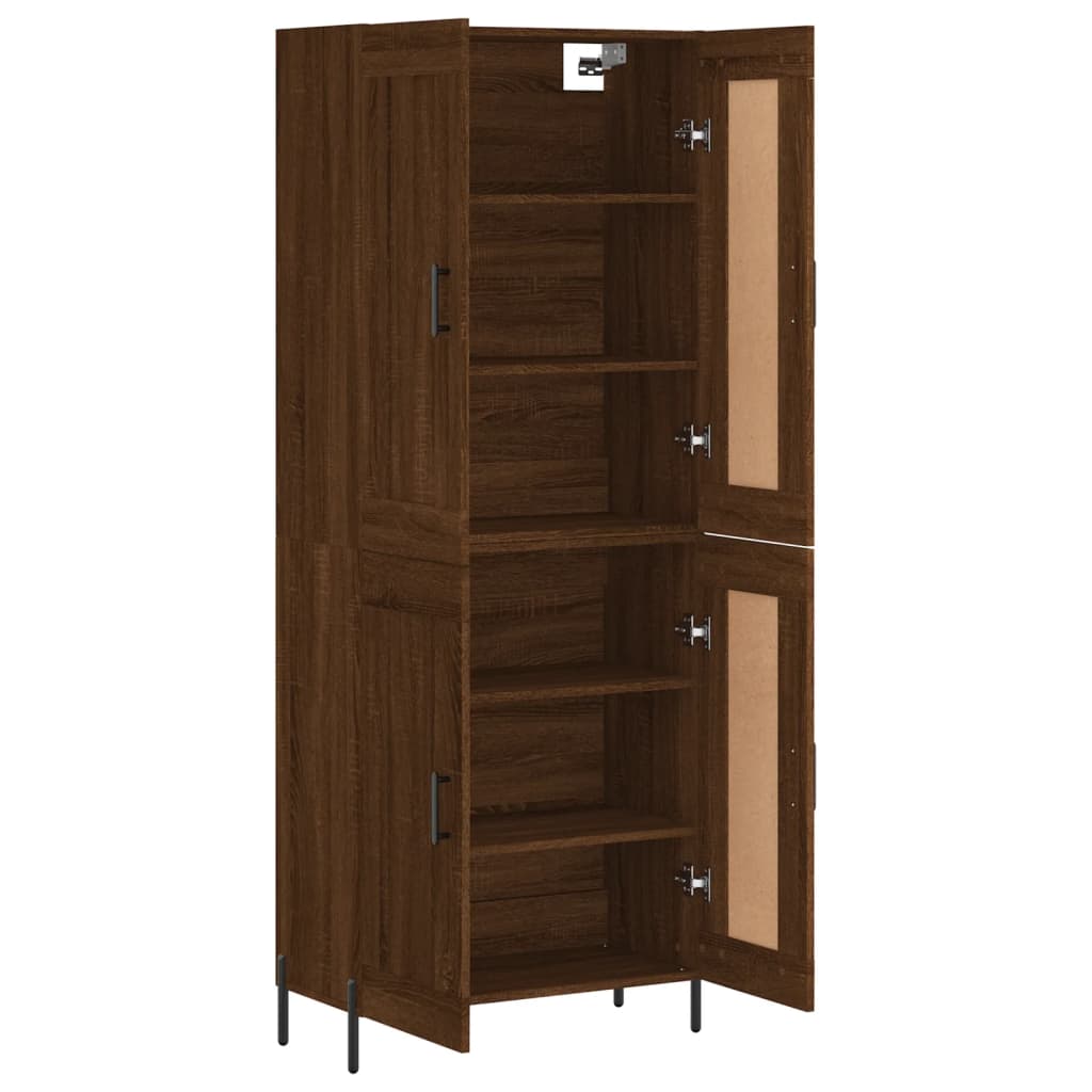 vidaXL Aparador alto madera contrachapada marrón roble 69,5x34x180 cm