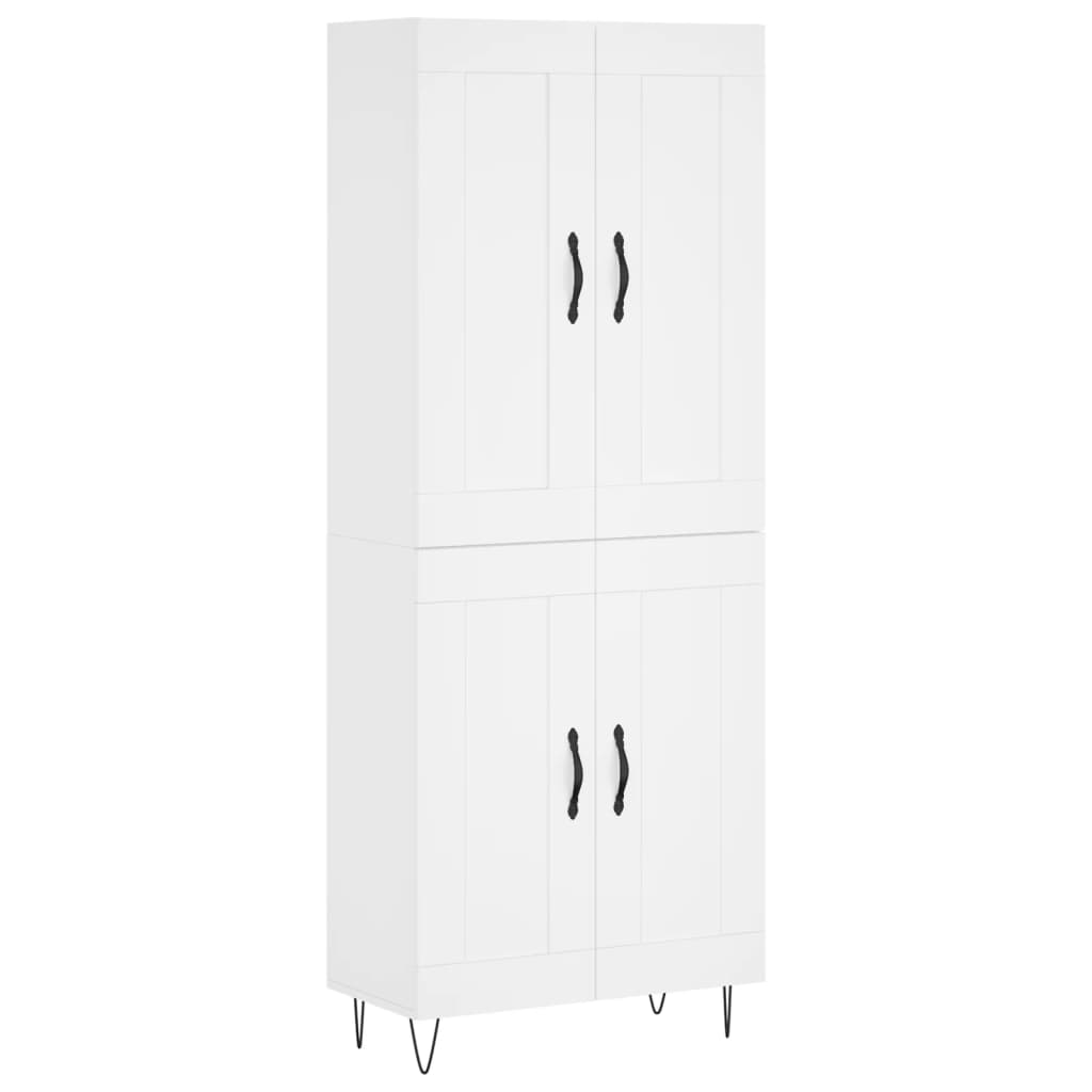 vidaXL Aparador alto madera contrachapada blanco 69,5x34x180 cm