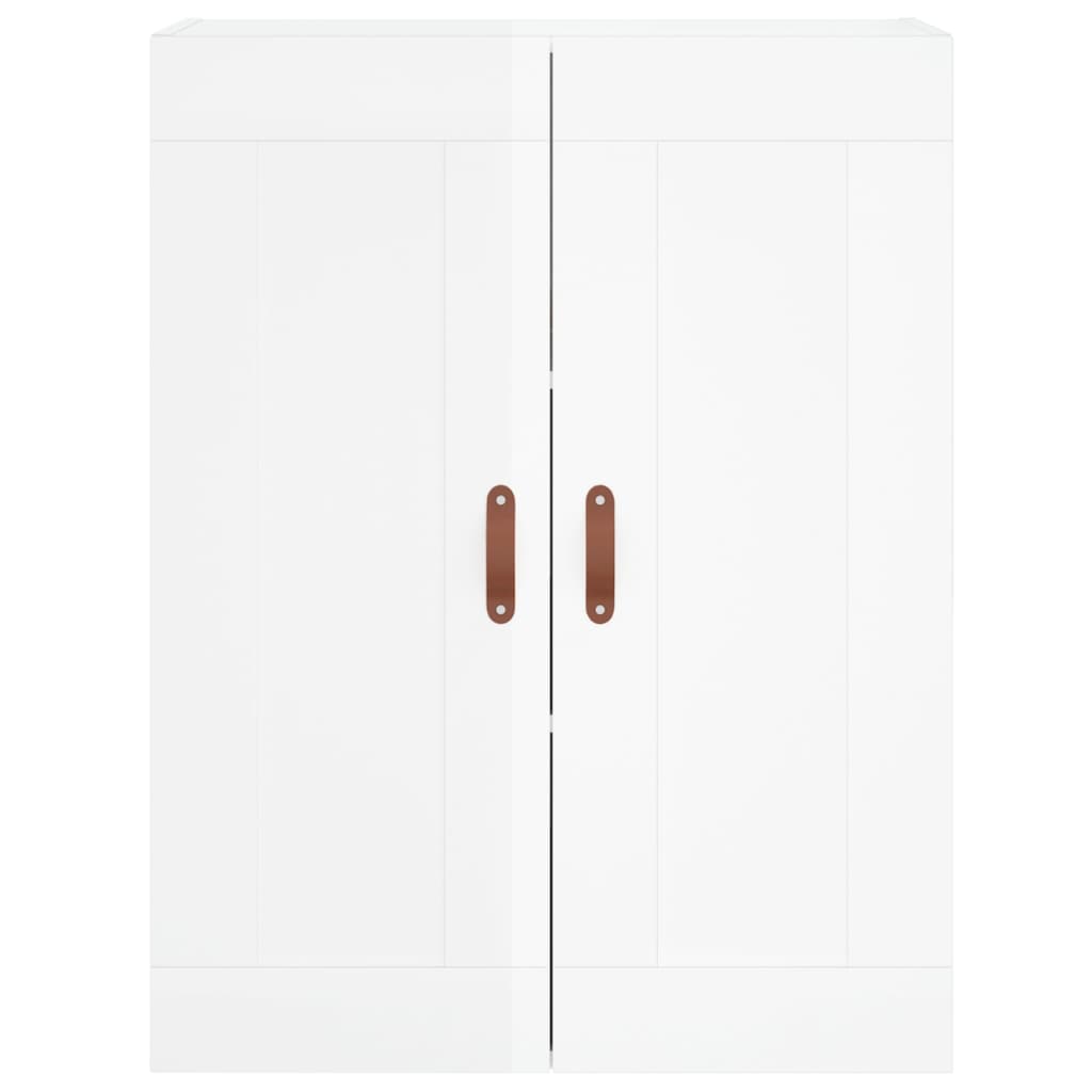 vidaXL Aparador alto madera contrachapada blanco brillo 69,5x34x180 cm