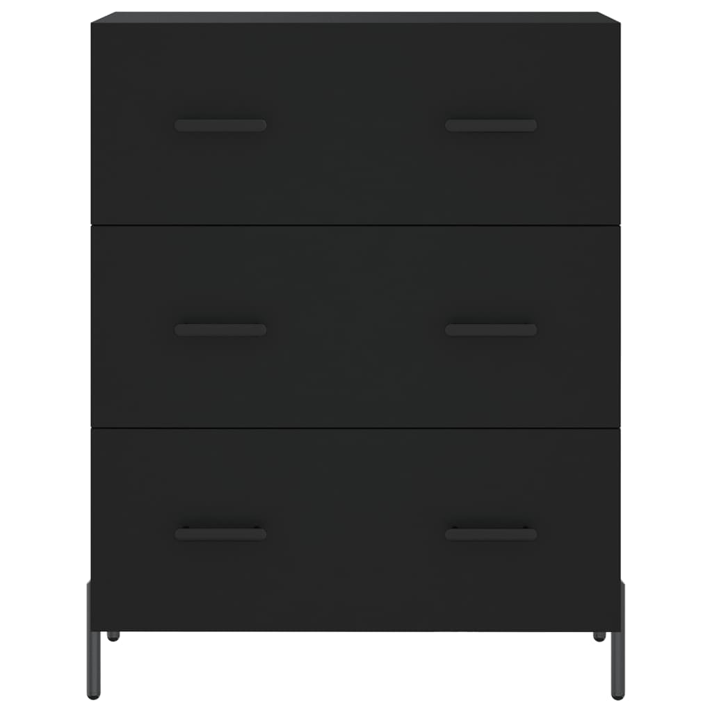 vidaXL Aparador alto madera contrachapada negro 69,5x34x180 cm