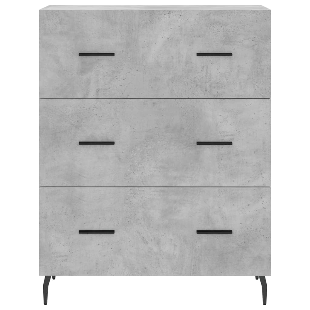 vidaXL Aparador alto madera contrachapada gris hormigón 69,5x34x180 cm