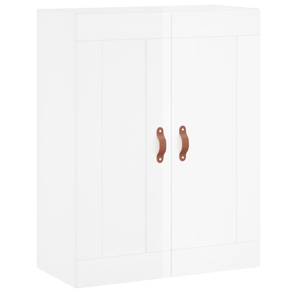 vidaXL Aparador alto madera contrachapada blanco brillo 69,5x34x180 cm