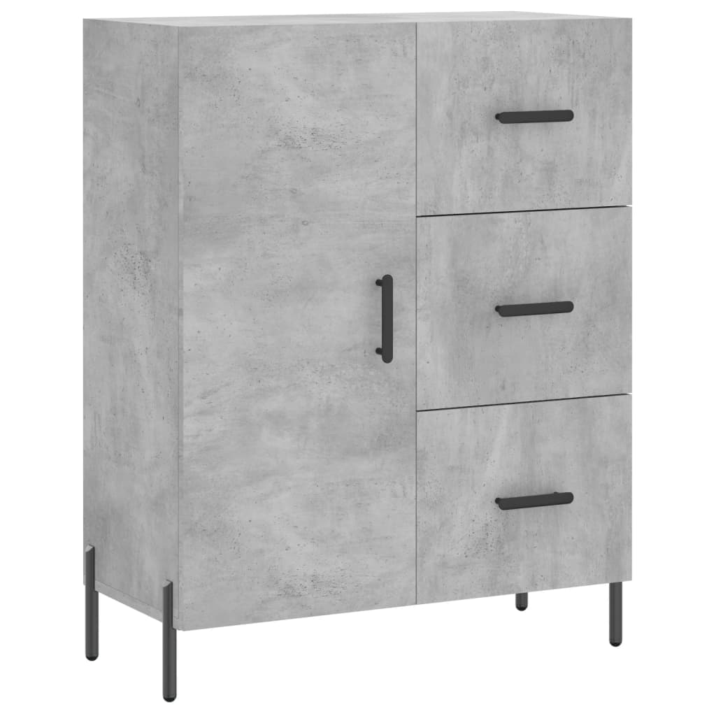 vidaXL Aparador alto madera contrachapada gris hormigón 69,5x34x180 cm