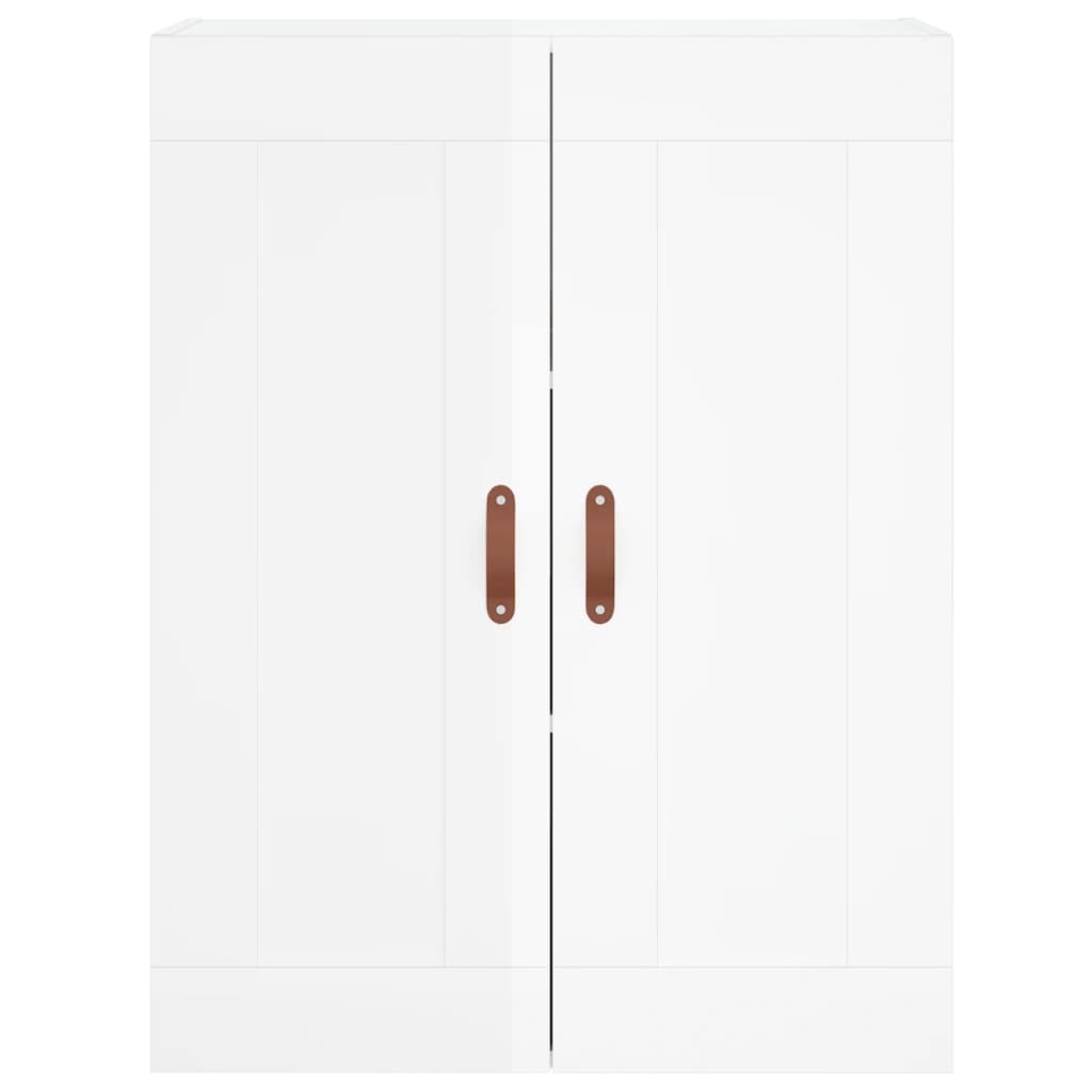 vidaXL Aparador alto madera contrachapada blanco brillo 69,5x34x180 cm