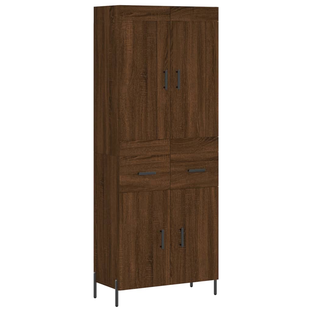 vidaXL Aparador alto madera contrachapada marrón roble 69,5x34x180 cm