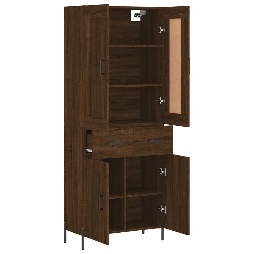 vidaXL Aparador alto madera contrachapada marrón roble 69,5x34x180 cm