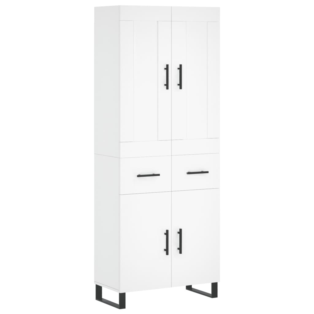 vidaXL Aparador alto madera contrachapada blanco 69,5x34x180 cm