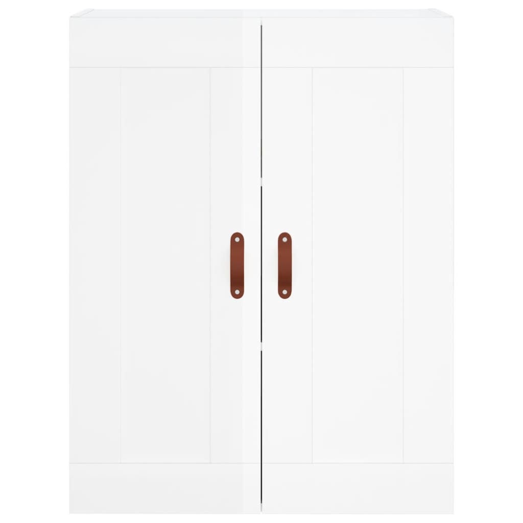 vidaXL Aparador alto madera contrachapada blanco brillo 69,5x34x180 cm