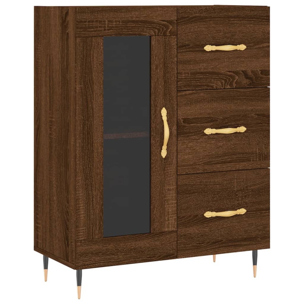 vidaXL Aparador alto madera contrachapada marrón roble 69,5x34x180 cm