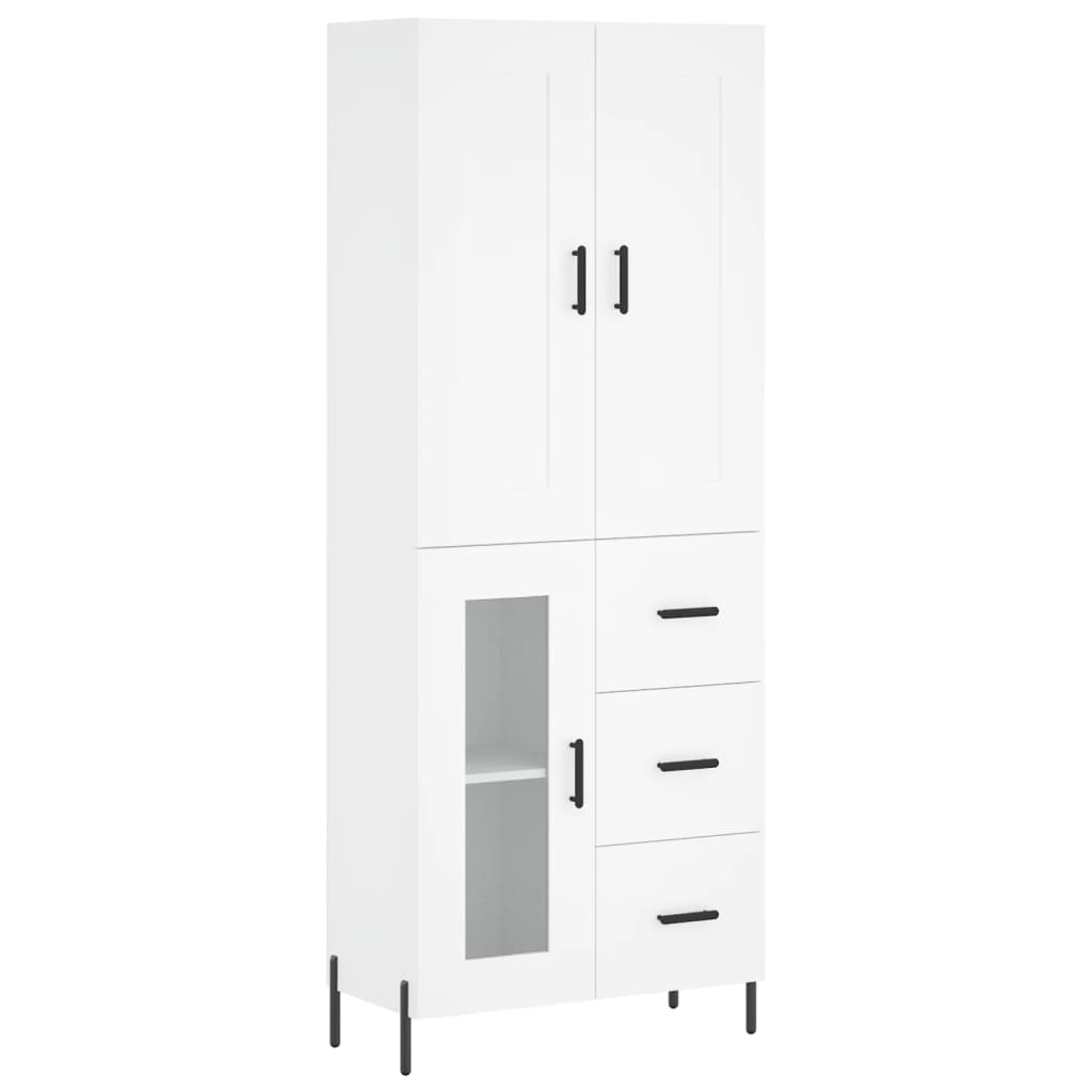 vidaXL Aparador alto madera contrachapada blanco 69,5x34x180 cm