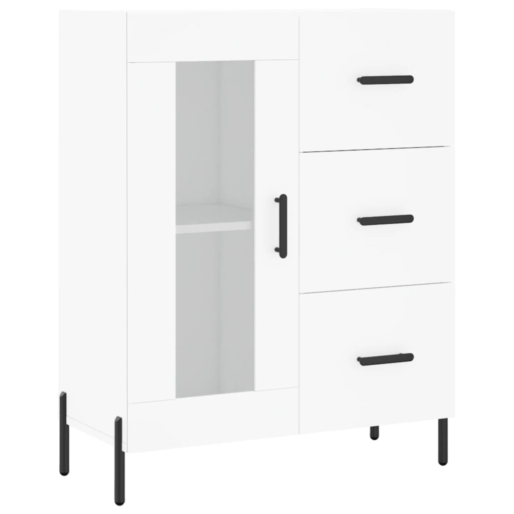 vidaXL Aparador alto madera contrachapada blanco 69,5x34x180 cm