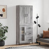 vidaXL Aparador alto madera contrachapada gris sonoma 69,5x34x180 cm