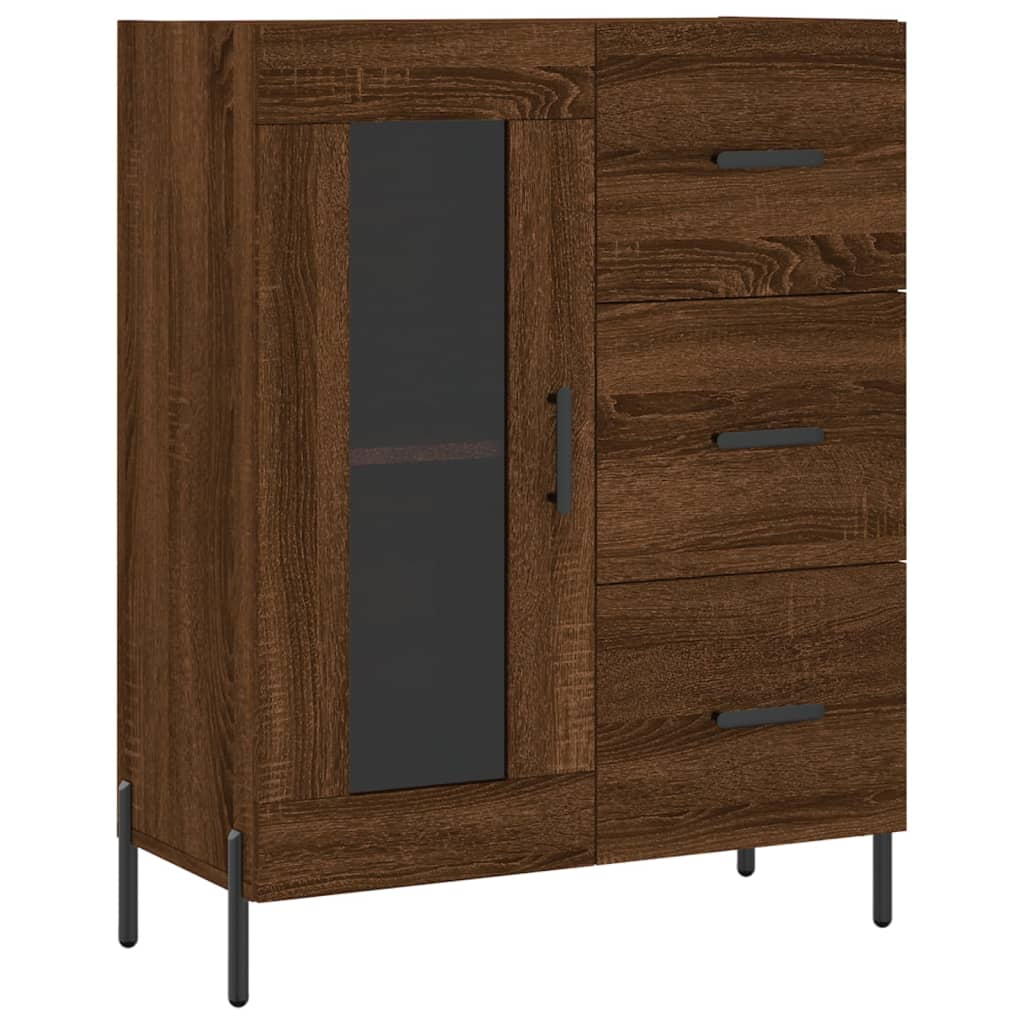 vidaXL Aparador alto madera contrachapada marrón roble 69,5x34x180 cm