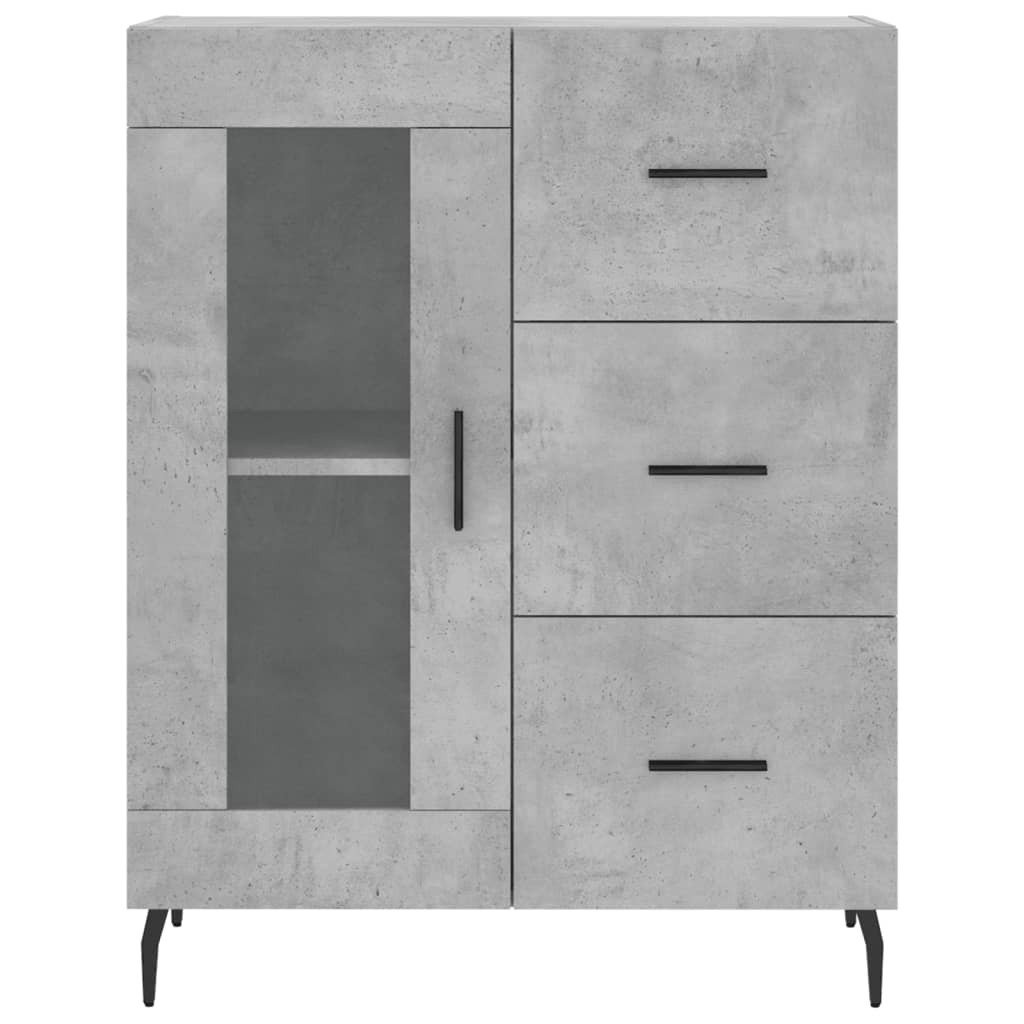 vidaXL Aparador alto madera contrachapada gris hormigón 69,5x34x180 cm