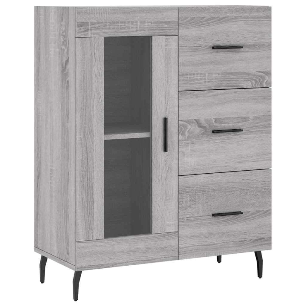 vidaXL Aparador alto madera contrachapada gris sonoma 69,5x34x180 cm