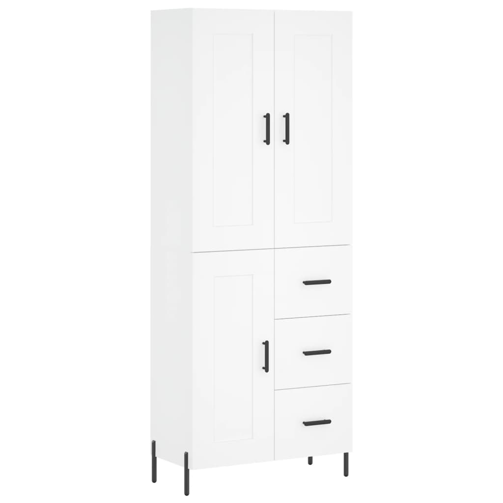 vidaXL Aparador alto madera contrachapada blanco 69,5x34x180 cm