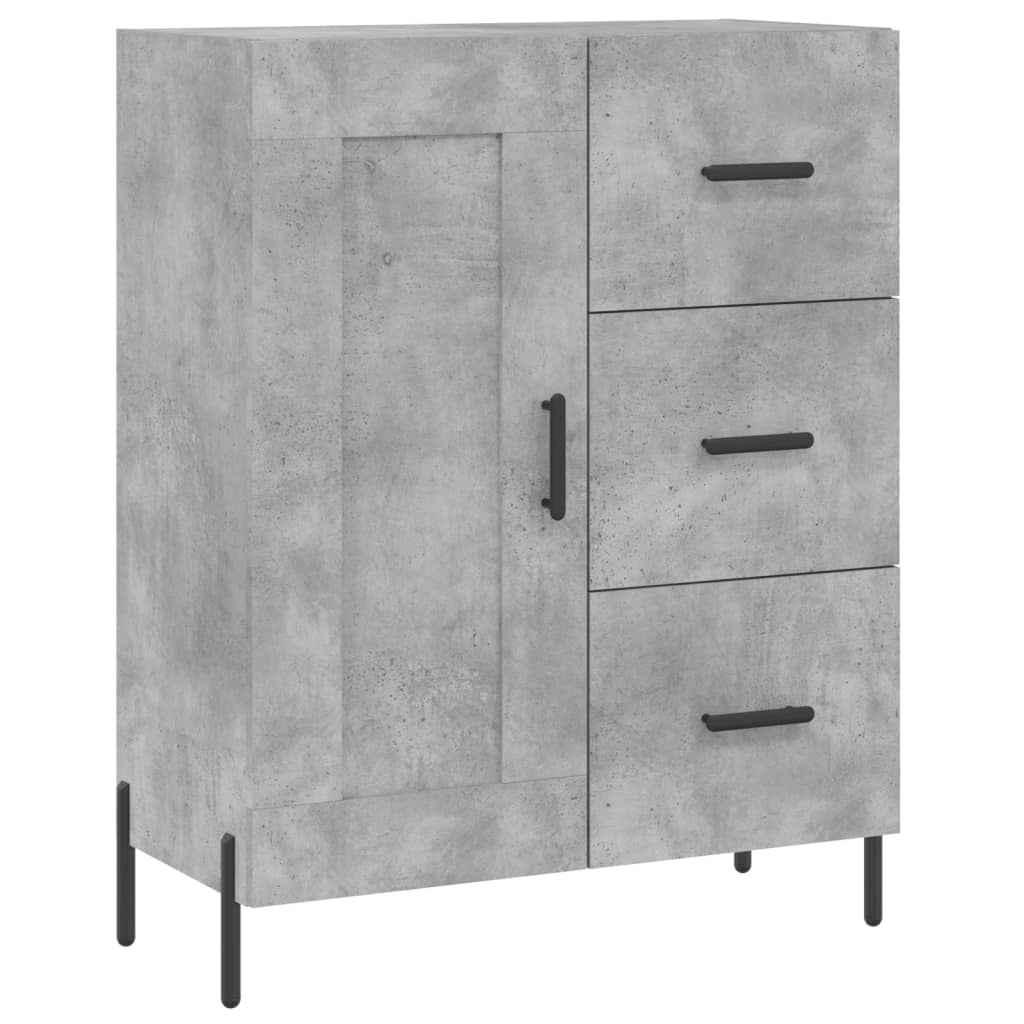 vidaXL Aparador alto madera contrachapada gris hormigón 69,5x34x180 cm