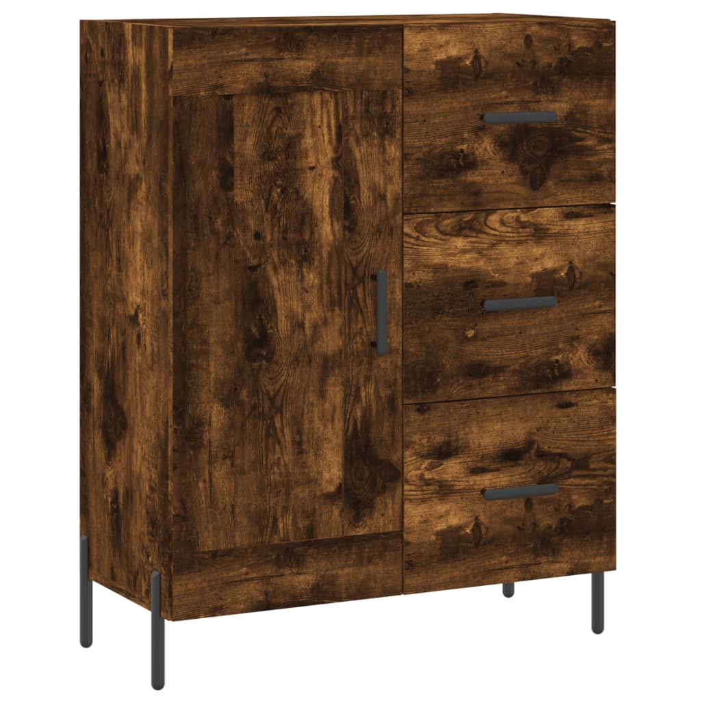 vidaXL Aparador alto madera contrachapada roble ahumado 69,5x34x180 cm