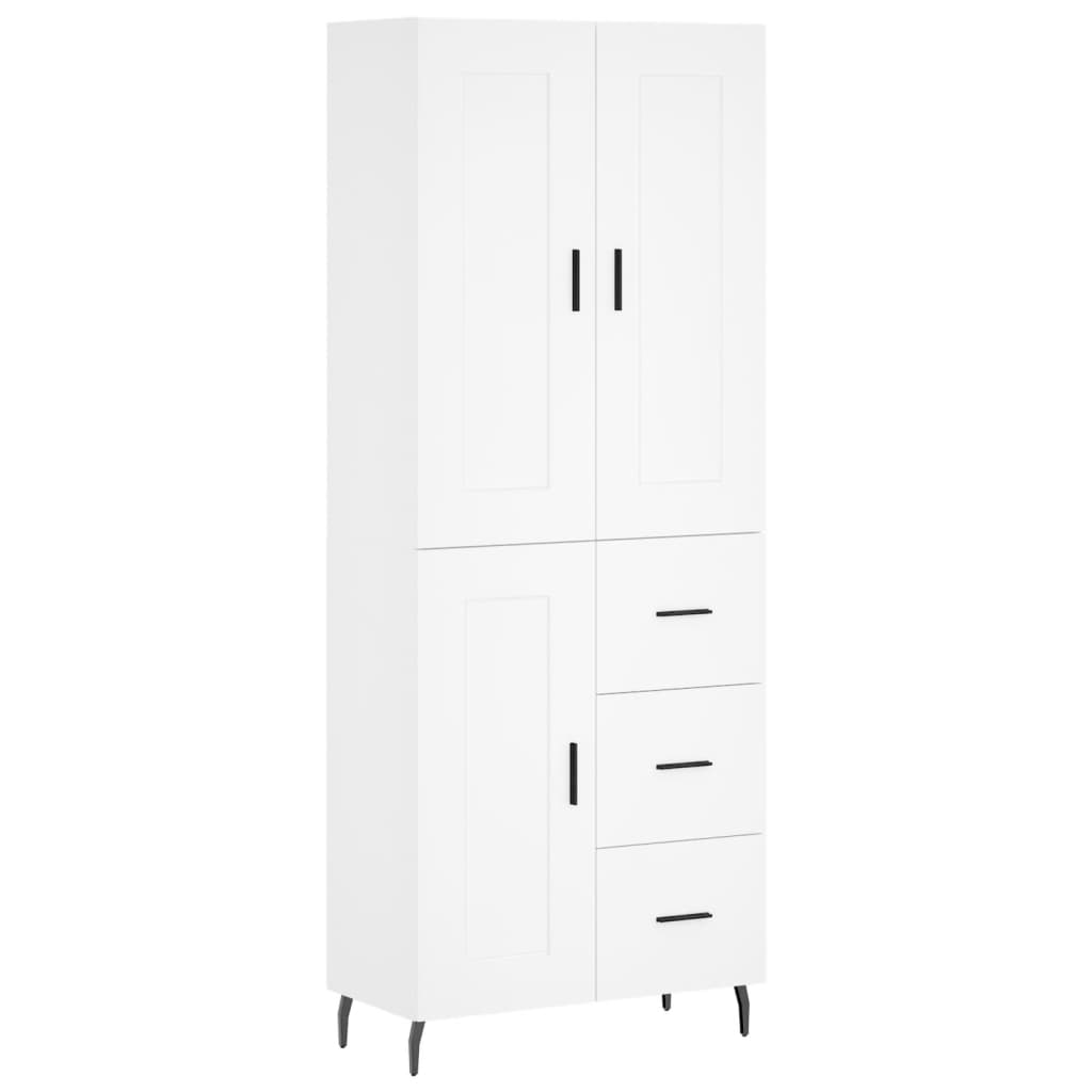 vidaXL Aparador alto madera contrachapada blanco 69,5x34x180 cm