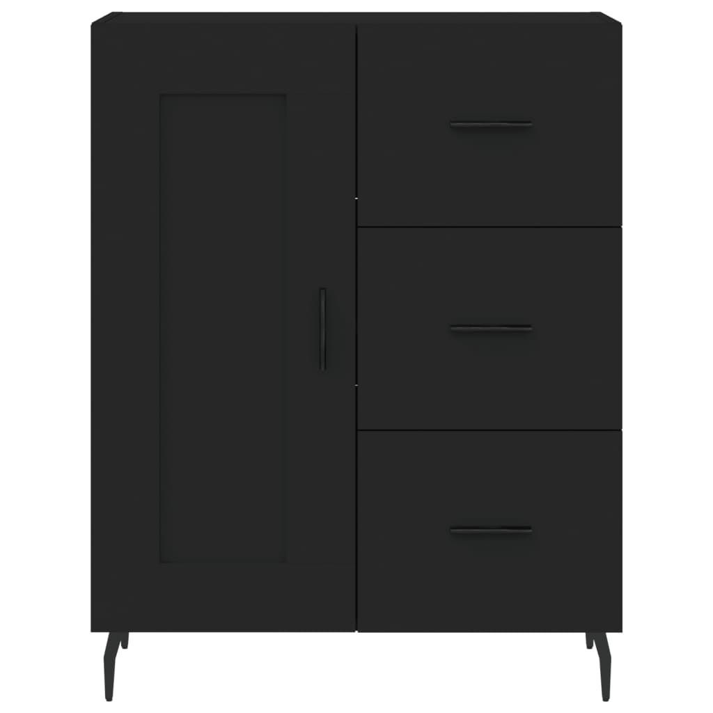 vidaXL Aparador alto madera contrachapada negro 69,5x34x180 cm