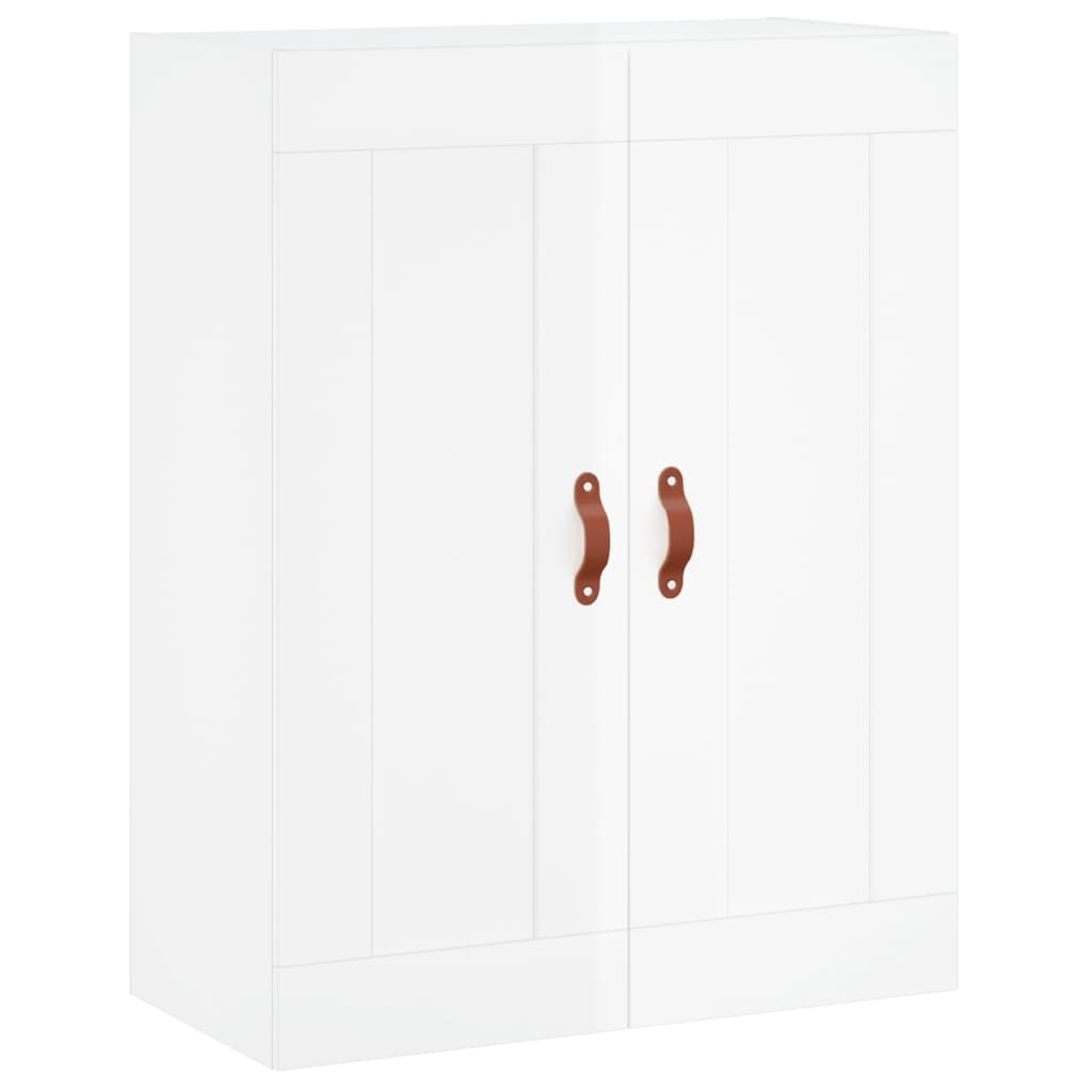 vidaXL Aparador alto madera contrachapada blanco brillo 69,5x34x180 cm