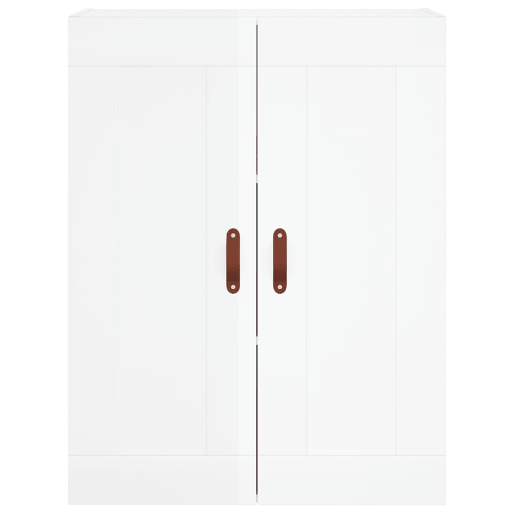 vidaXL Aparador alto madera contrachapada blanco brillo 69,5x34x180 cm