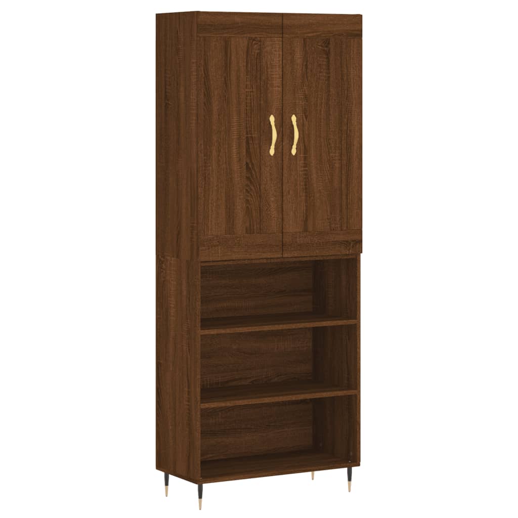 vidaXL Aparador alto madera contrachapada marrón roble 69,5x34x180 cm