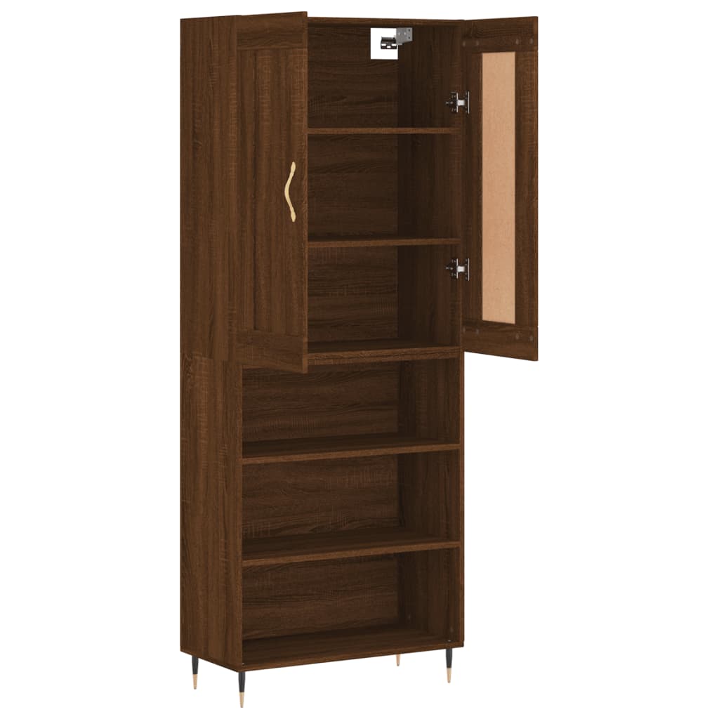 vidaXL Aparador alto madera contrachapada marrón roble 69,5x34x180 cm