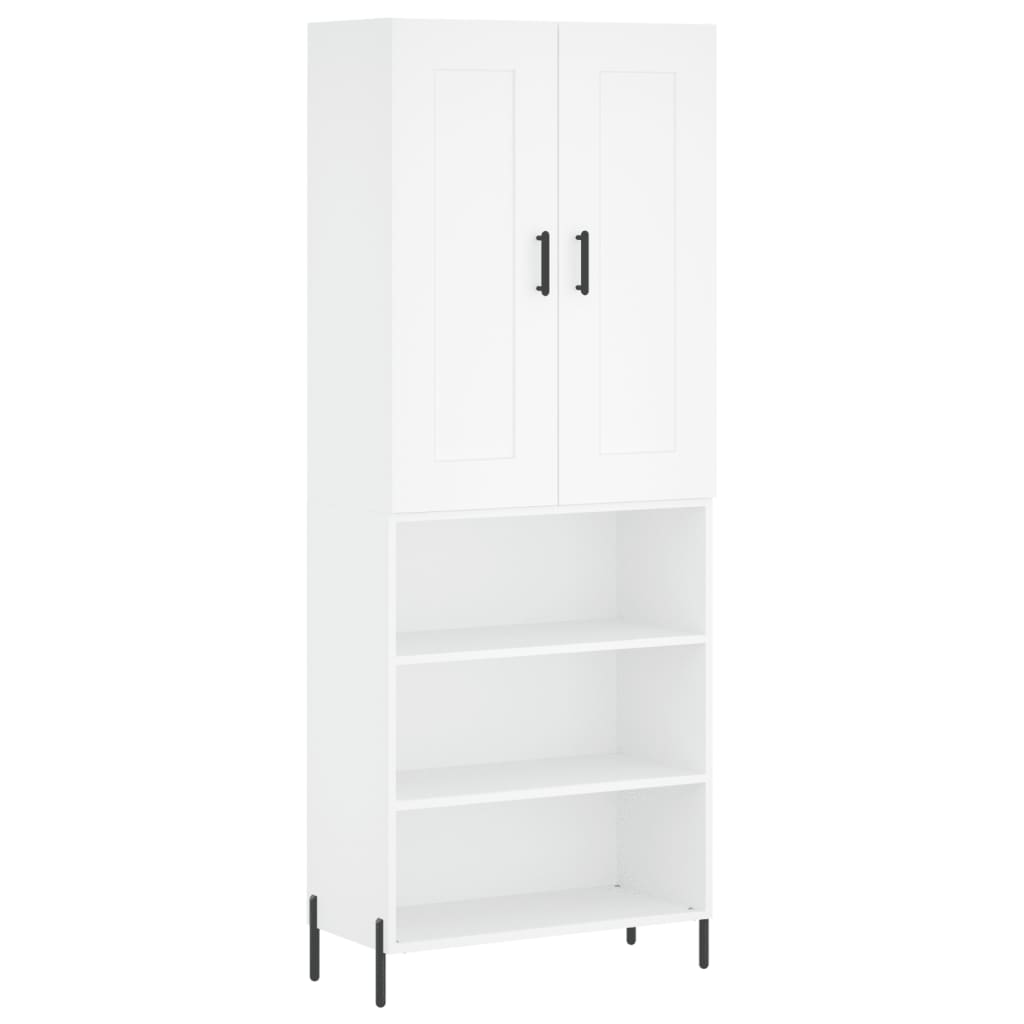 vidaXL Aparador alto madera contrachapada blanco 69,5x34x180 cm