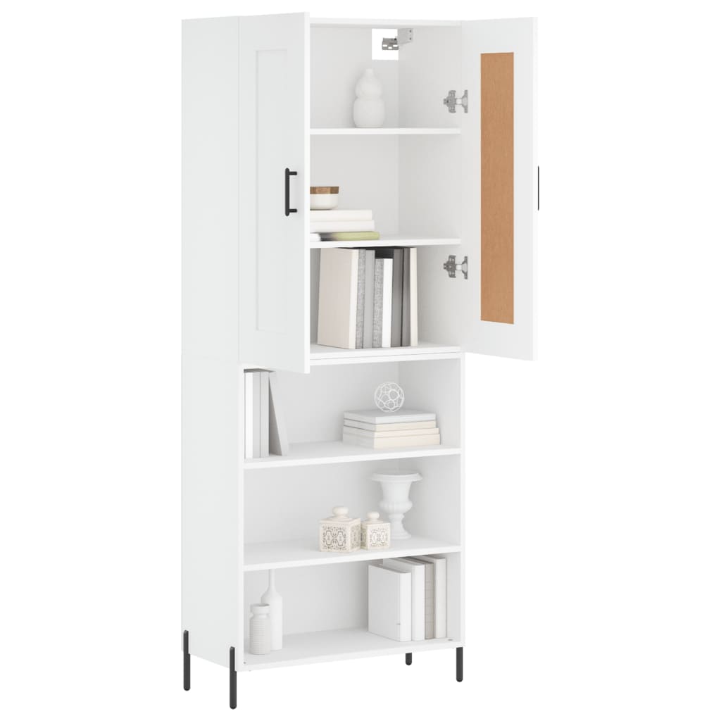 vidaXL Aparador alto madera contrachapada blanco 69,5x34x180 cm