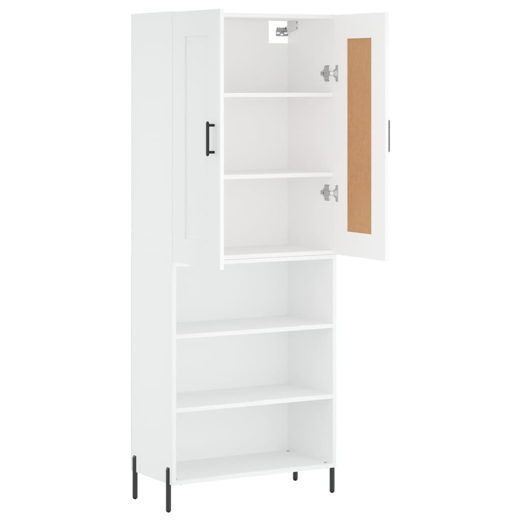 vidaXL Aparador alto madera contrachapada blanco 69,5x34x180 cm