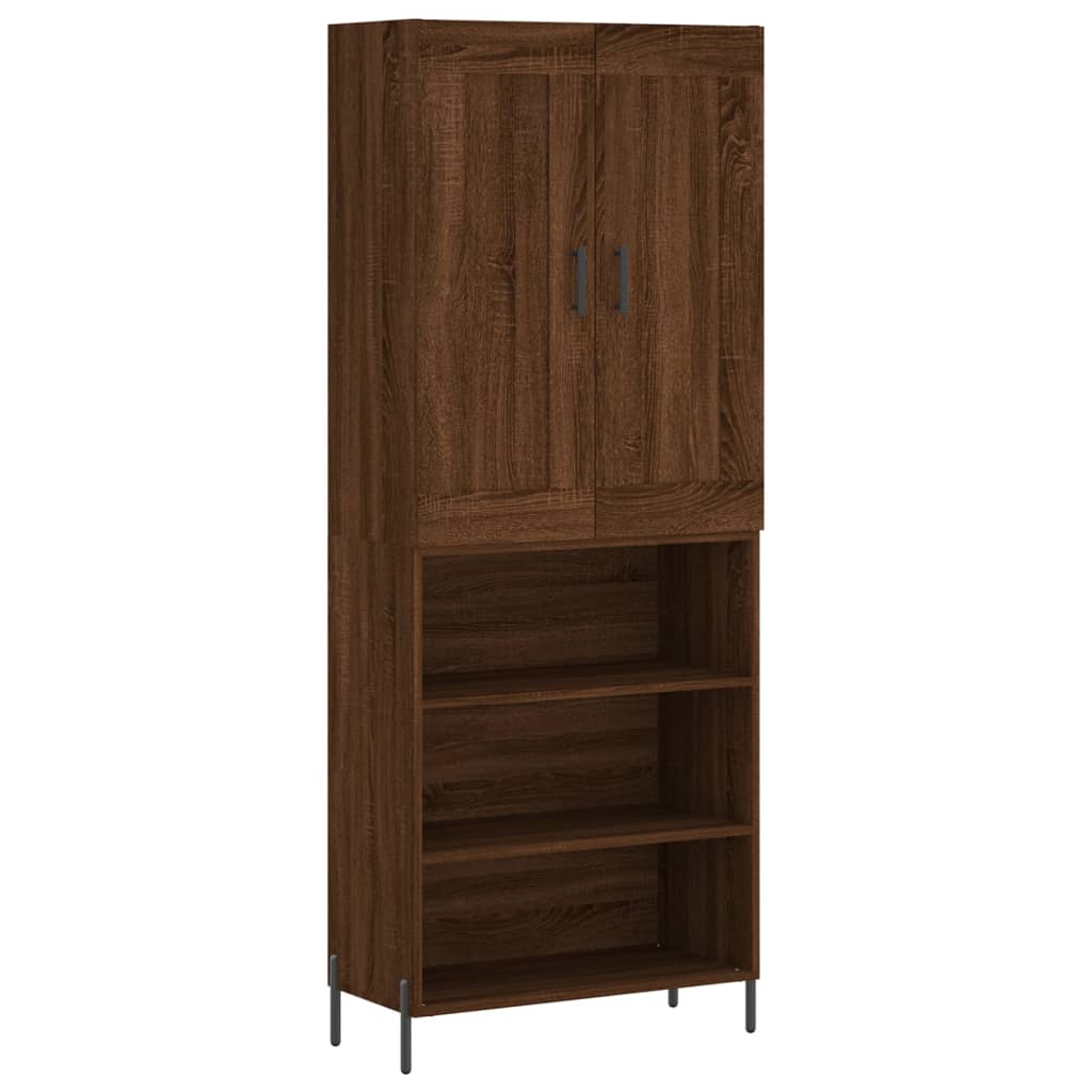 vidaXL Aparador alto madera contrachapada marrón roble 69,5x34x180 cm