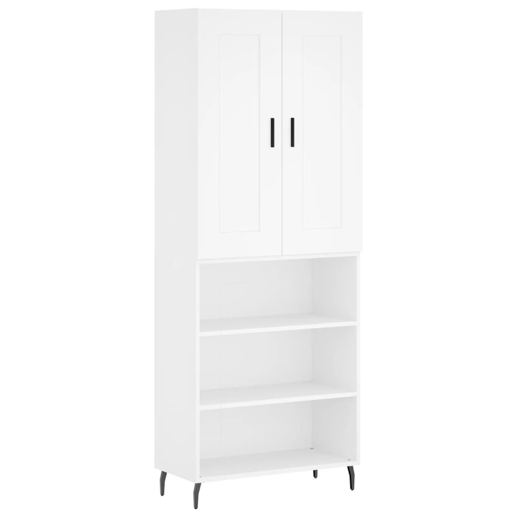 vidaXL Aparador alto madera contrachapada blanco 69,5x34x180 cm