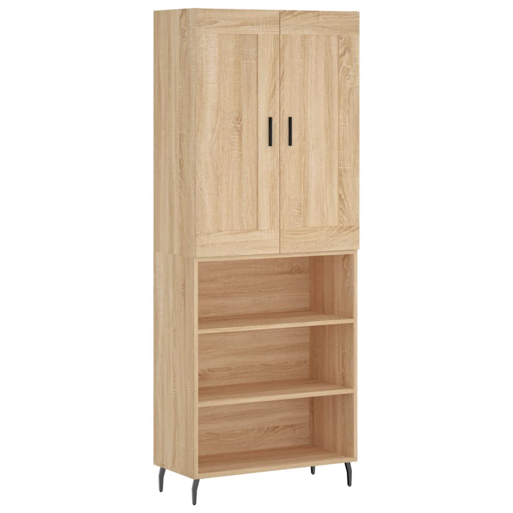 vidaXL Aparador alto madera contrachapada color roble 69,5x34x180 cm