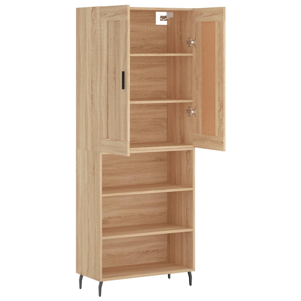 vidaXL Aparador alto madera contrachapada color roble 69,5x34x180 cm