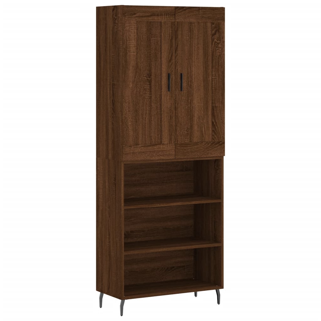 vidaXL Aparador alto madera contrachapada marrón roble 69,5x34x180 cm