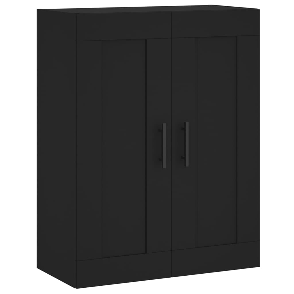 vidaXL Aparador alto madera contrachapada negro 69,5x34x180 cm