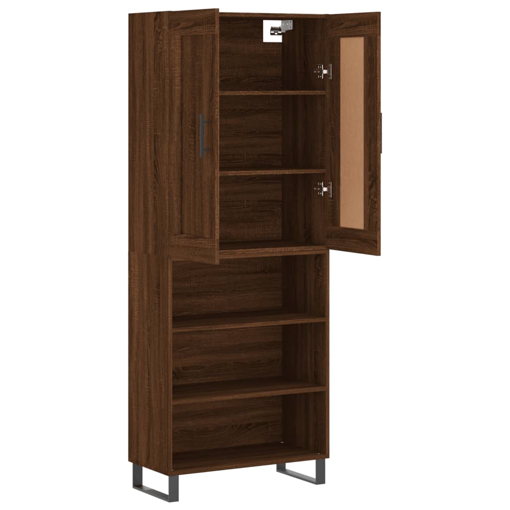 vidaXL Aparador alto madera contrachapada marrón roble 69,5x34x180 cm