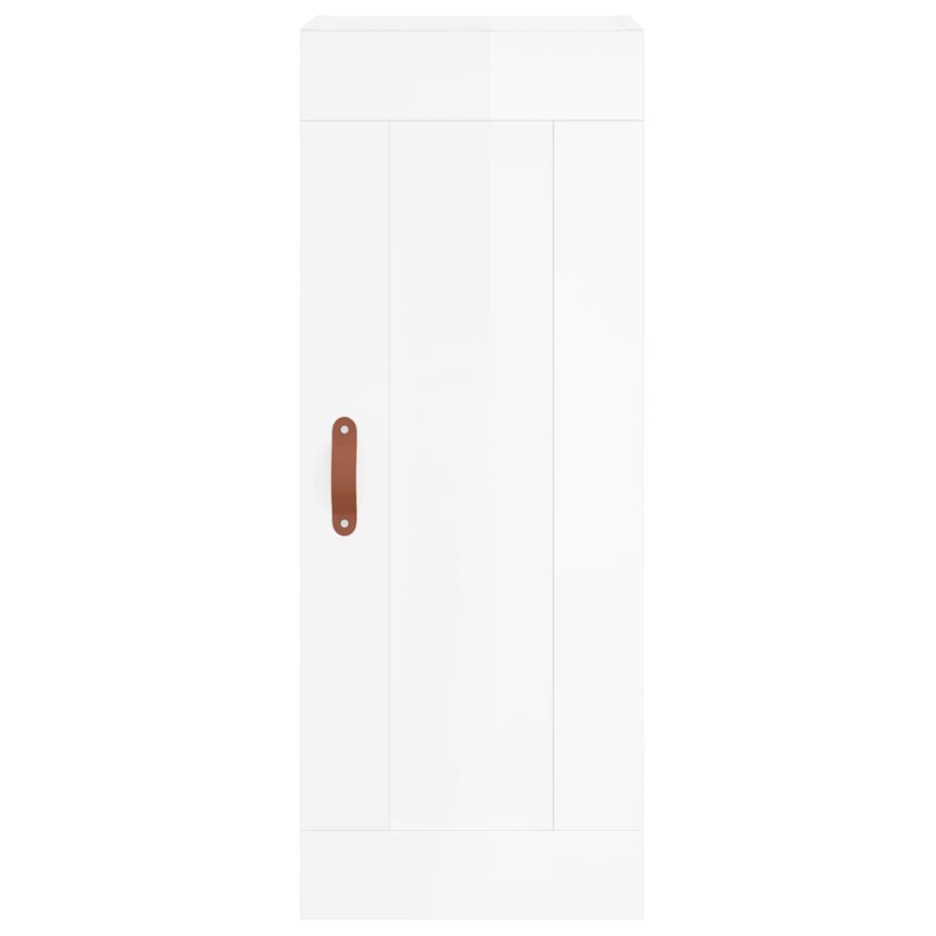 vidaXL Aparador alto madera contrachapada blanco brillo 34,5x34x180 cm