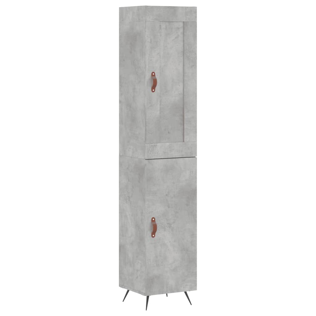 vidaXL Aparador de madera contrachapada gris hormigón 34,5x34x180 cm