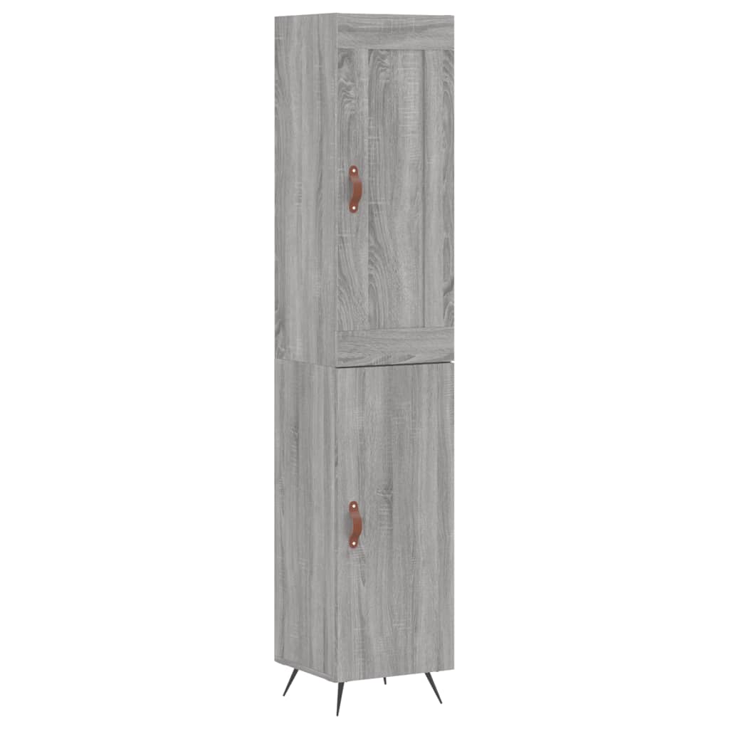 vidaXL Aparador alto madera contrachapada gris Sonoma 34,5x34x180 cm