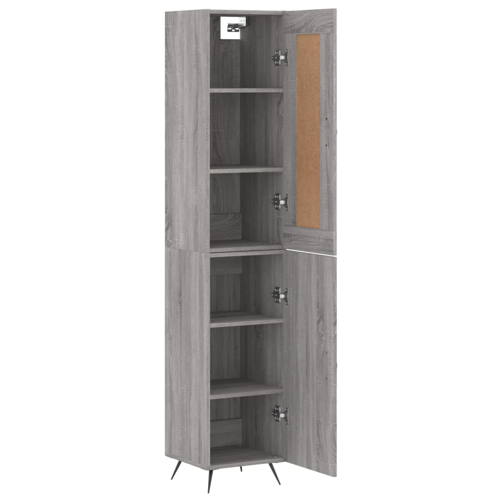 vidaXL Aparador alto madera contrachapada gris Sonoma 34,5x34x180 cm